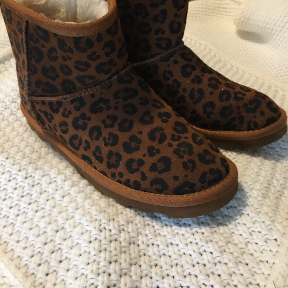 Leopard Print Suede Boots